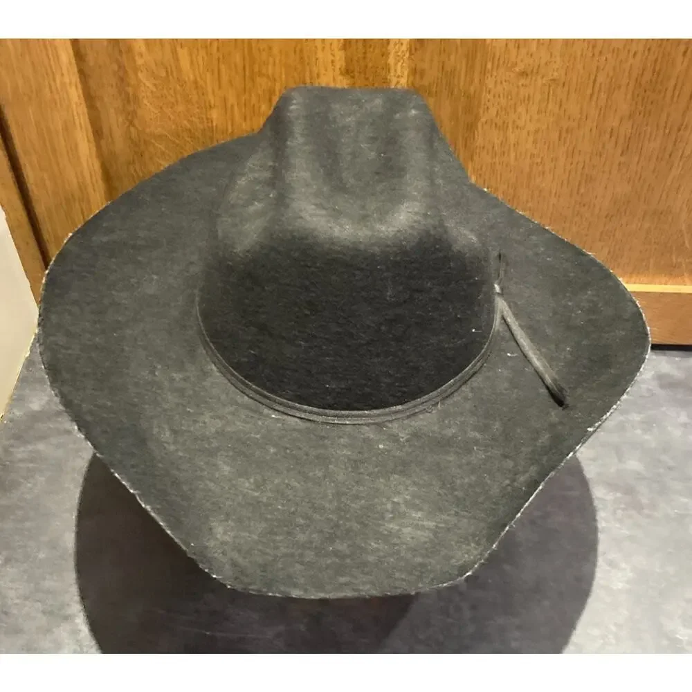 Resistol Youth Black Wool Cowboy Hat One Size Western Rodeo Self Conforming